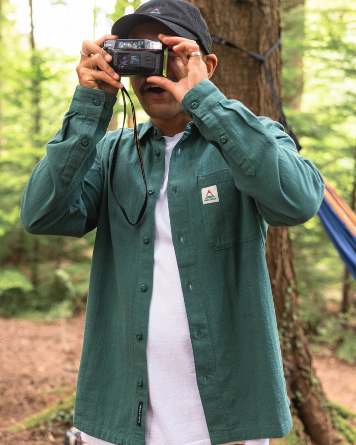 Arica Textured Organic Cotton Shirt - Deep Ocean